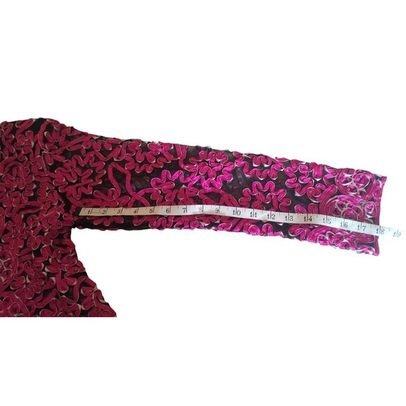 Vintage Damee, Inc. Women's Small Jacket Pink Sheer Ribbon Artsy Embroidered - Picture 13 of 13